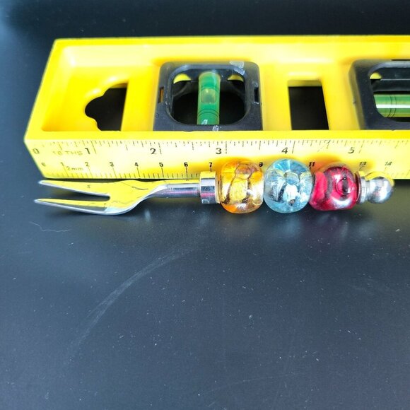 Vintage Pier 1 Cheese & Appetizer Utensils Set/4 Glass Beads & Stainless Steel - Picture 8 of 9